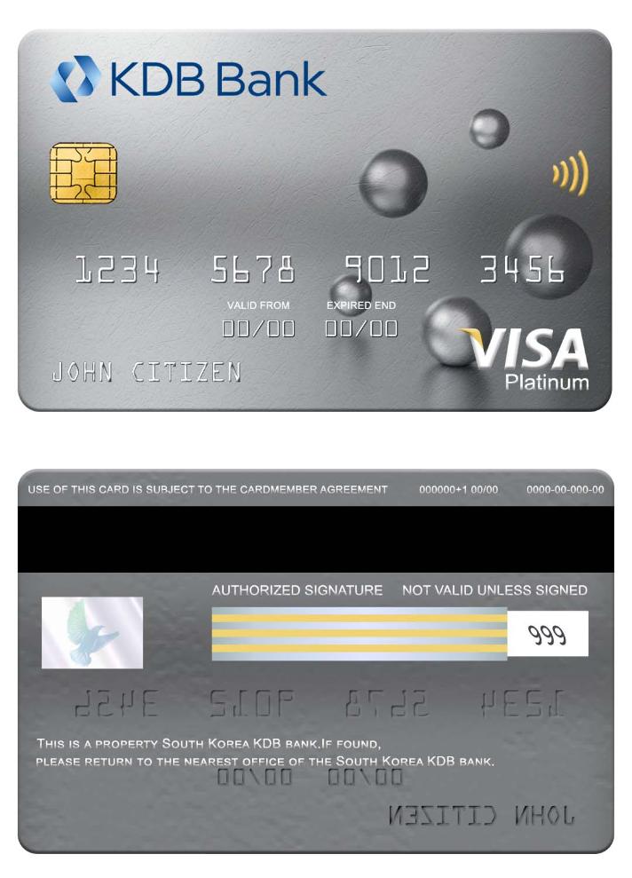 South Korea KDB bank visa platinum card